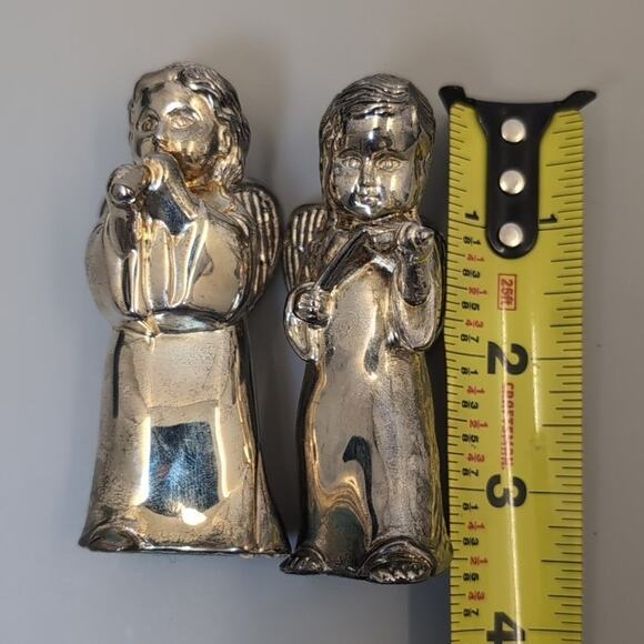 Godinger Silver Gallery Angel Salt and Pepper Shaker Set Playing Violin Flute - Picture 7 of 7